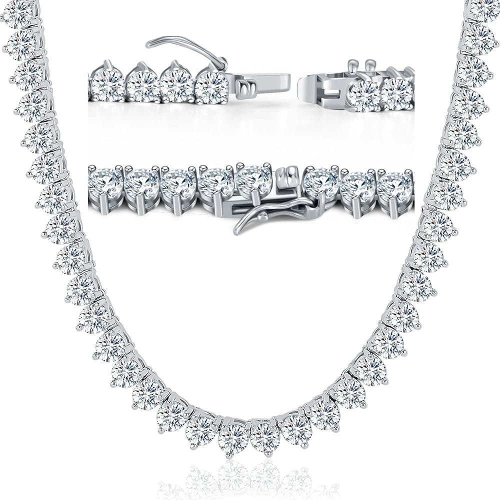アクセサリー THE M JEWELERS THE TENNIS NECKLACE MOFEIJEWEL Tennis Necklace for Women Men 18K White Gold